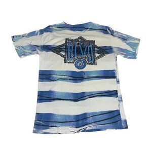 Vintage Beach Blvd T-Shirt Tie Dye Blue White Surfer California Single Stitch